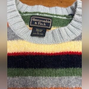 Vintage Abercrombie and Fitch large children’s 100 percent wool striped sweater